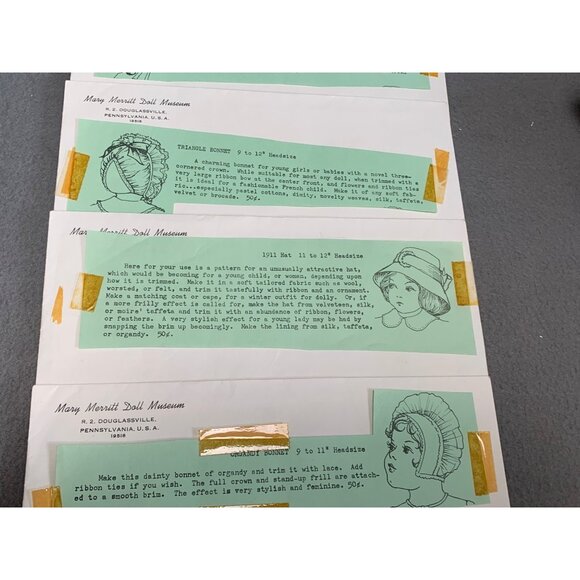 Vintage Mary Maxim Doll Museum Hat Patterns Collection of 6 - Picture 3 of 4